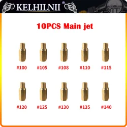 10pcs Motorcycle Carburetor Main Jet Nozzle Kit For Keihin FCR OKO KOSO PE PWK Carburetor Hexagon Motorcycle Main Jet