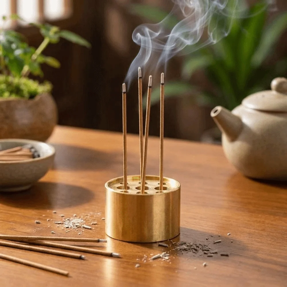 9 Holes Incense Holder Vintage Compact Fragrance Incense Stick Plate Ornament Versatile Mini Vase Meditation