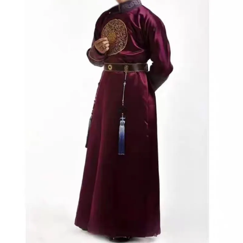 

Film TV Dragon Robe Qing Dynasty Court gown man Emperor stage show theater costume Manchu Prince clothing imperial robe