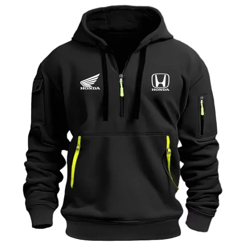 

Fashionable Honda Motorcycle Hoodie for Men, Honda Logo Hoodie, Racing Suit, Top with Zipper and Pockets