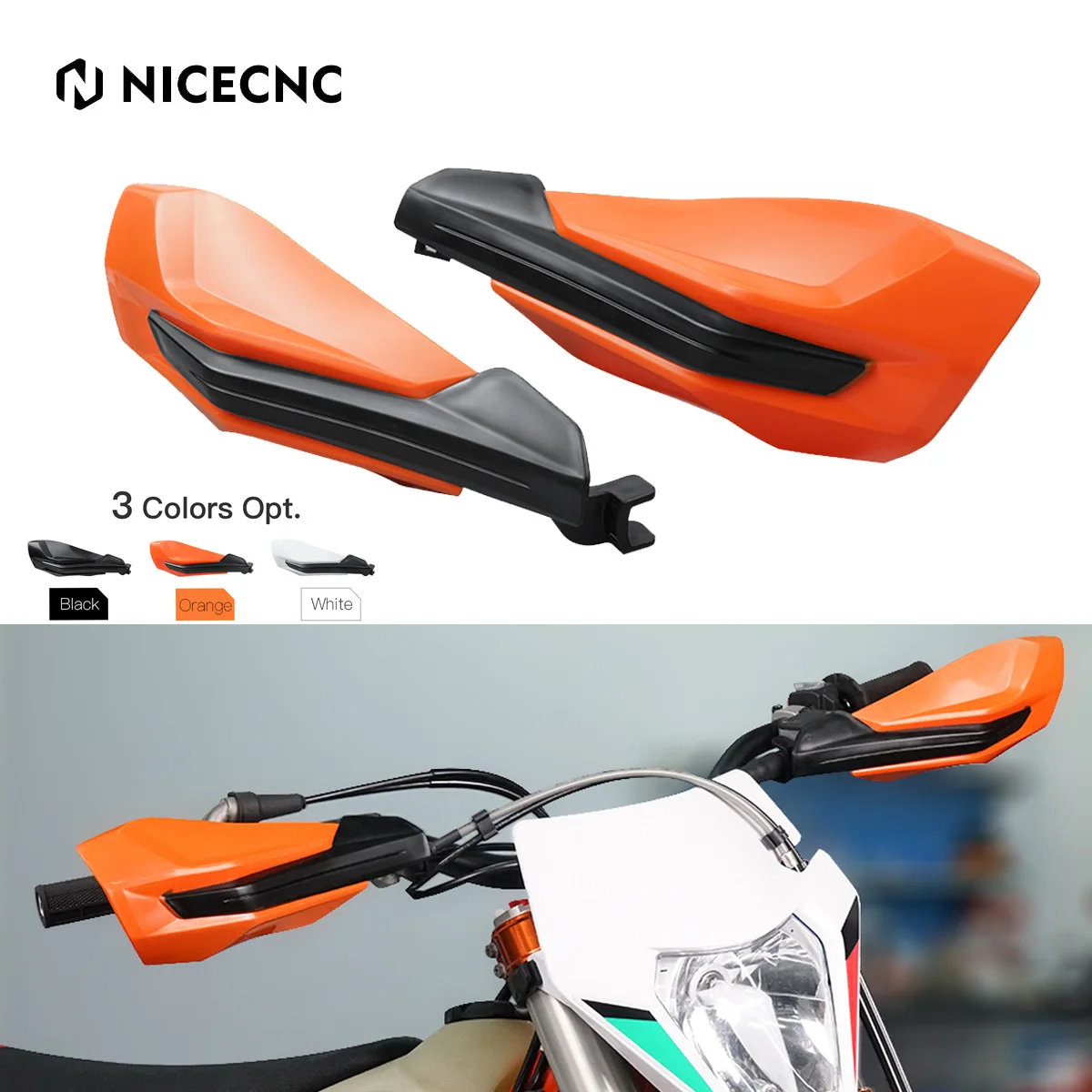 

NICECNC Handlebar Guards Handguard Protector For KTM EXC 300 TPi Six Days 150 200 250 300 350 400 450 500 125 SX F EXCF XC F W