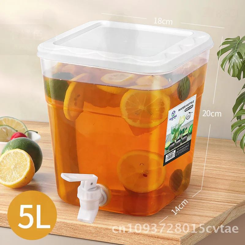 

Plastic Cold Water Pitcher with Faucet, Refrigerator Cold Brew Juice Pitcher, Kitchen Storage Container, Kitchen Gadget