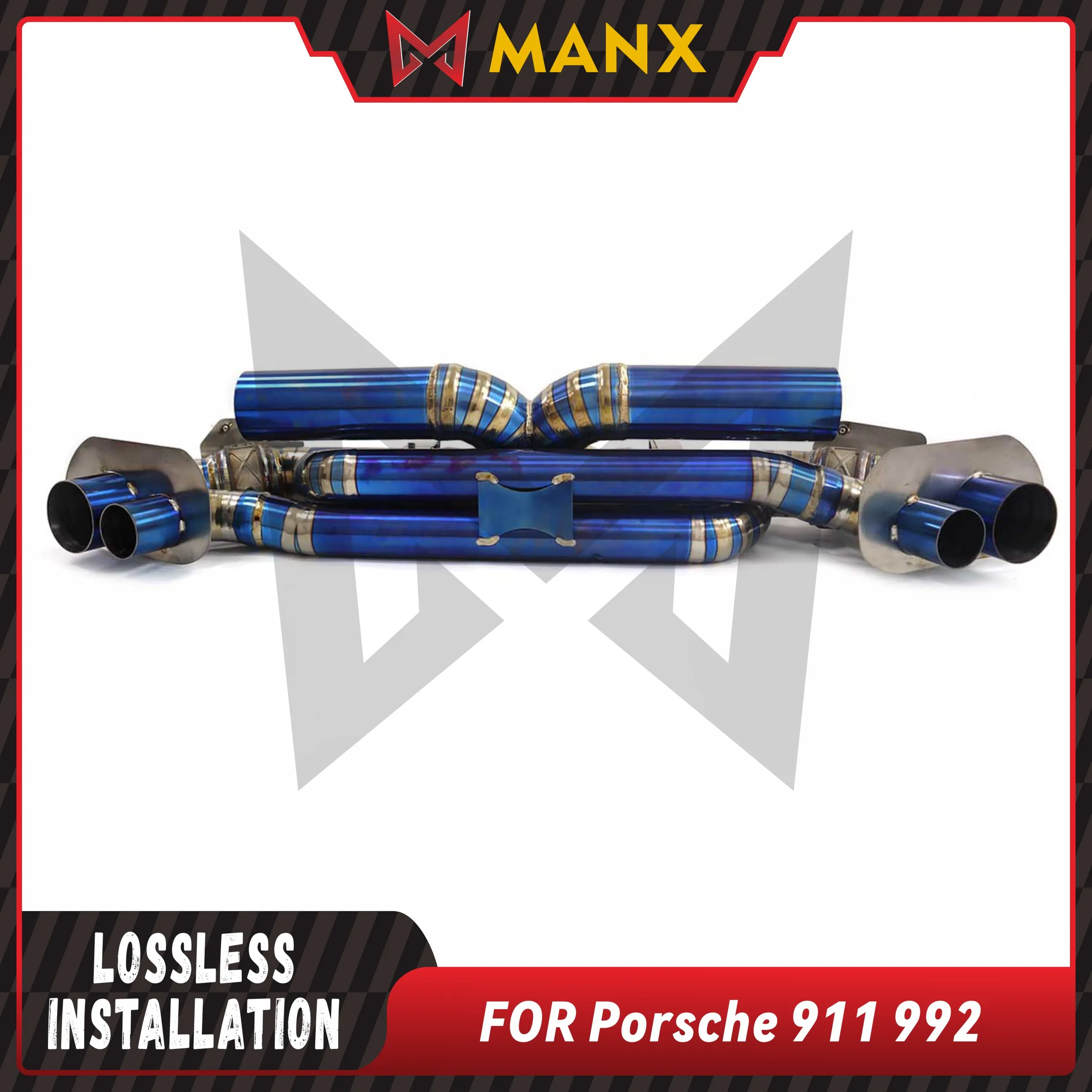 

Titanium alloy bluing Catback Suitable for Porsche 911 992 Performance exhaust system With Valve Without Muffler