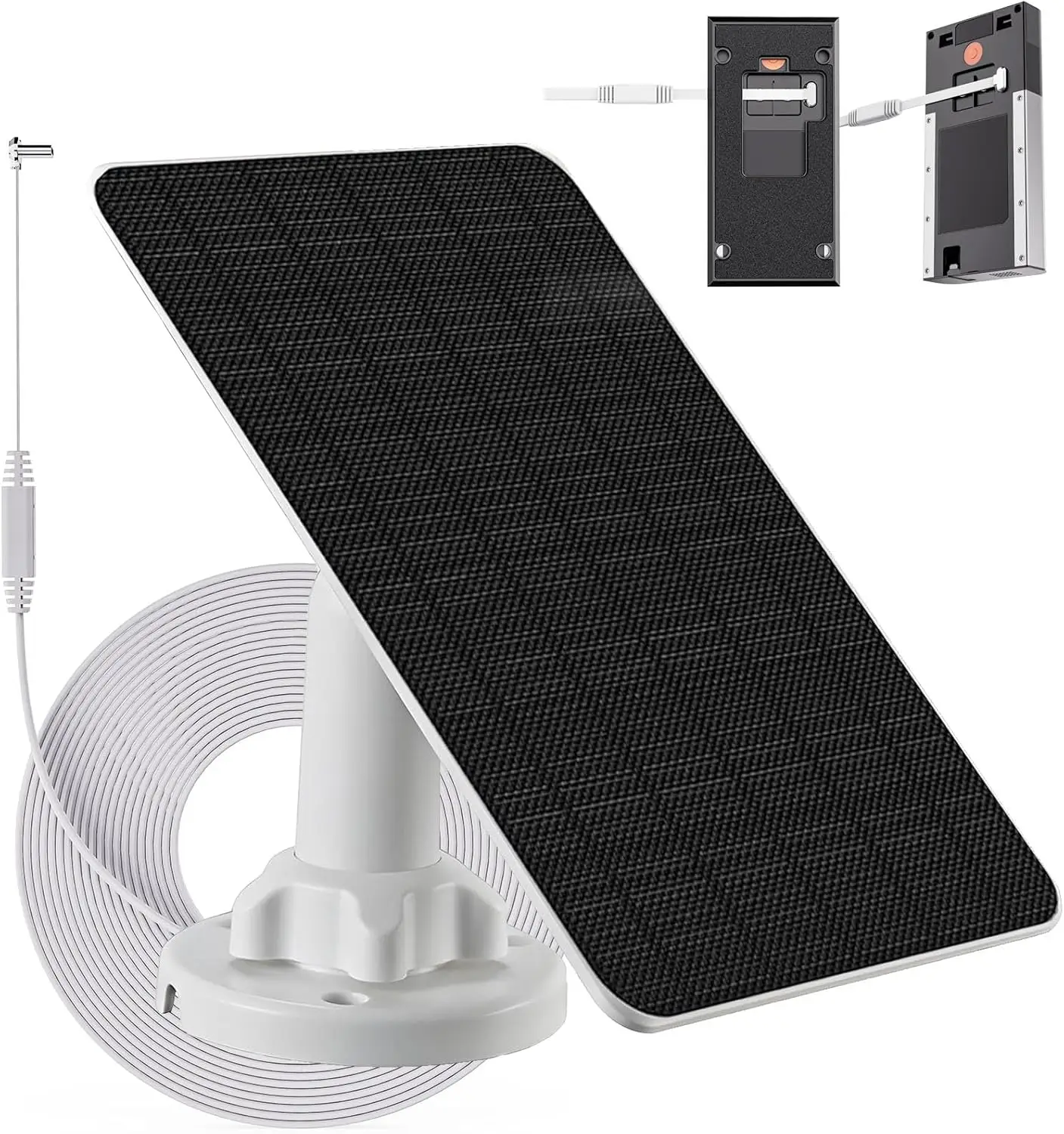 

Solar Panel with 4000mAh Battery for Ring Battery Doorbell 2024, USB-C, 13.2ft Cable