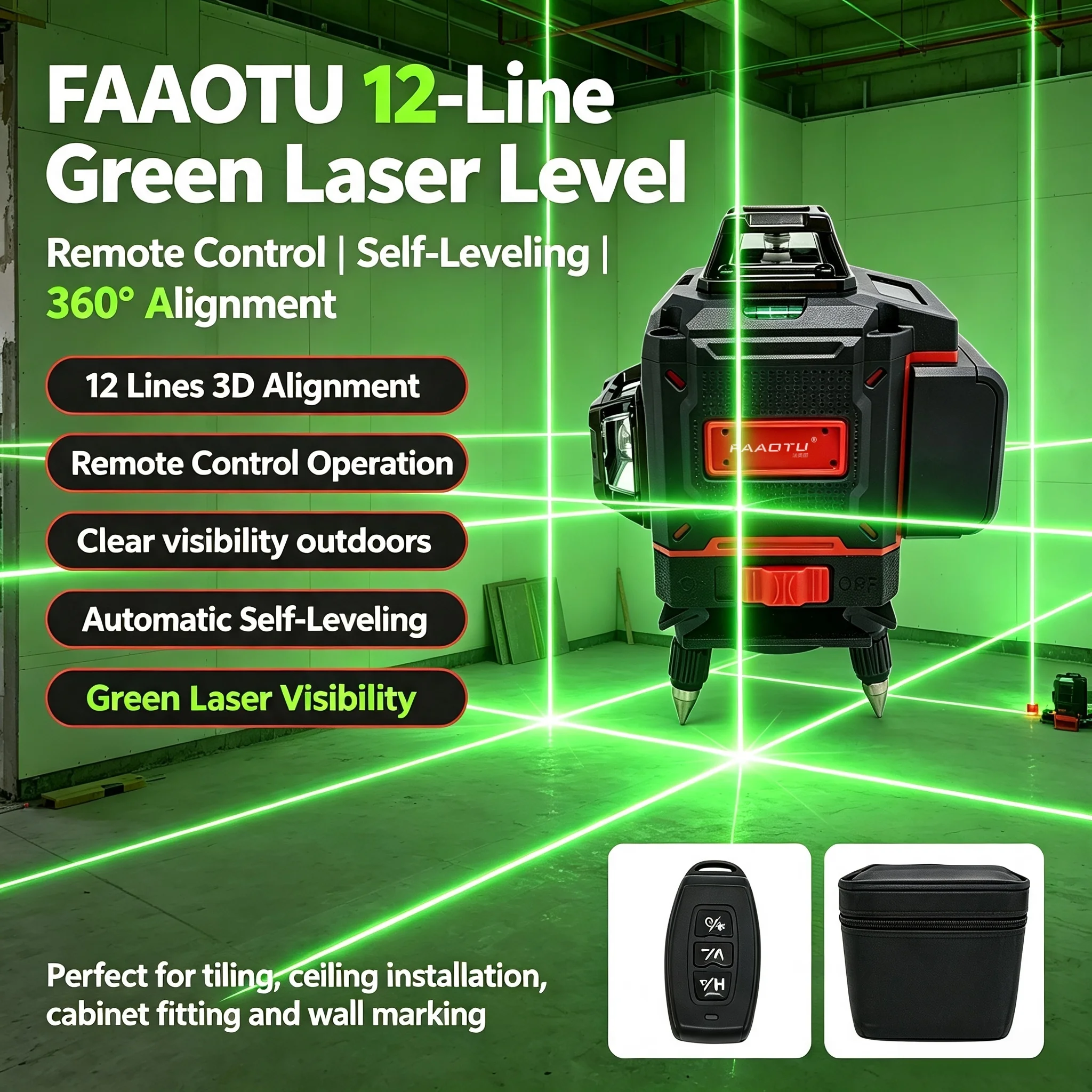 FAAOTU 디지털 360도 크로스 라인 레이저 레벨, - Level Laser Line 리뷰 및 가격