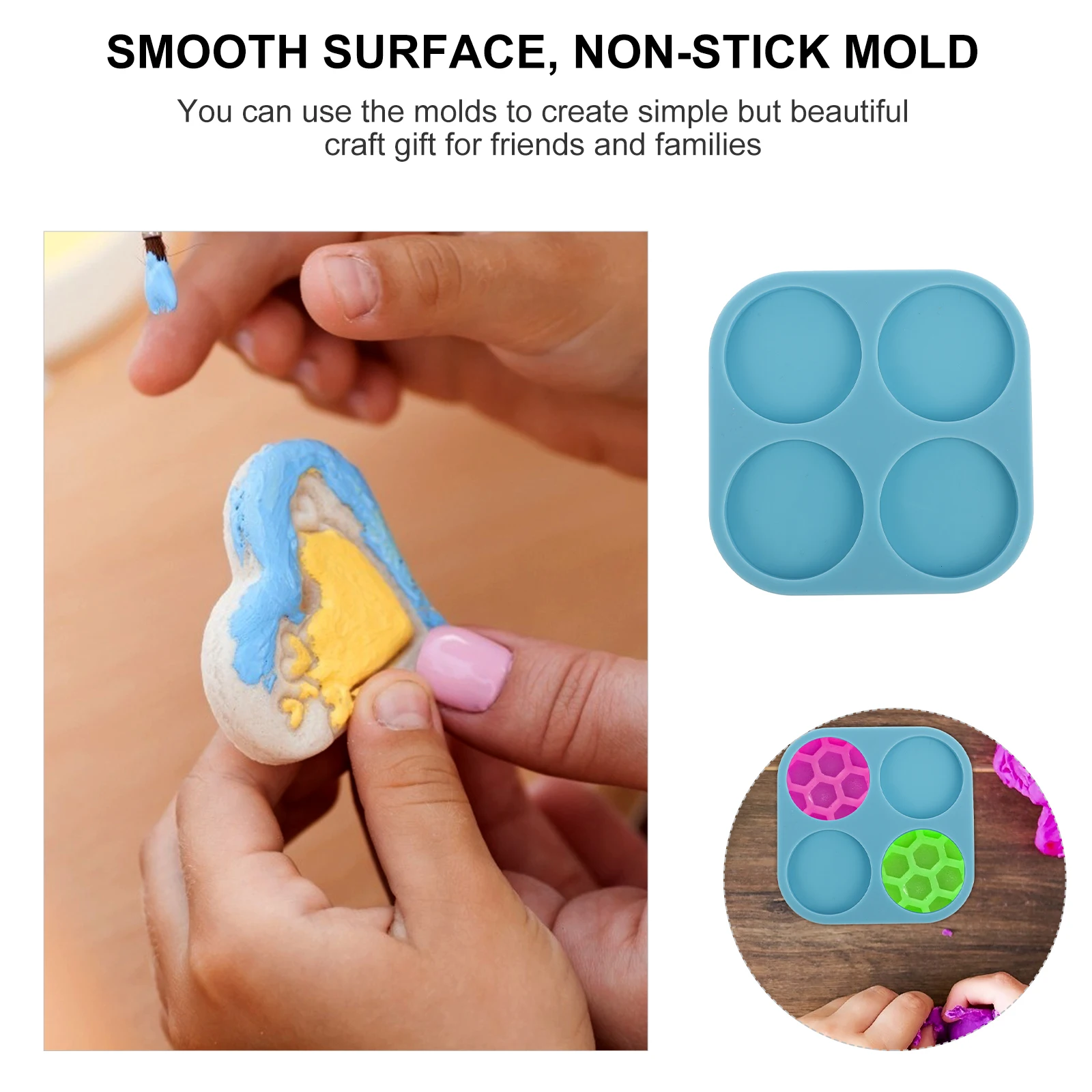 

Silicone Mold Resin Epoxy Round Smooth Non-Stick Flexible Diy Round Epoxy Molds Craft Molds Jewelry Making Casting Tools