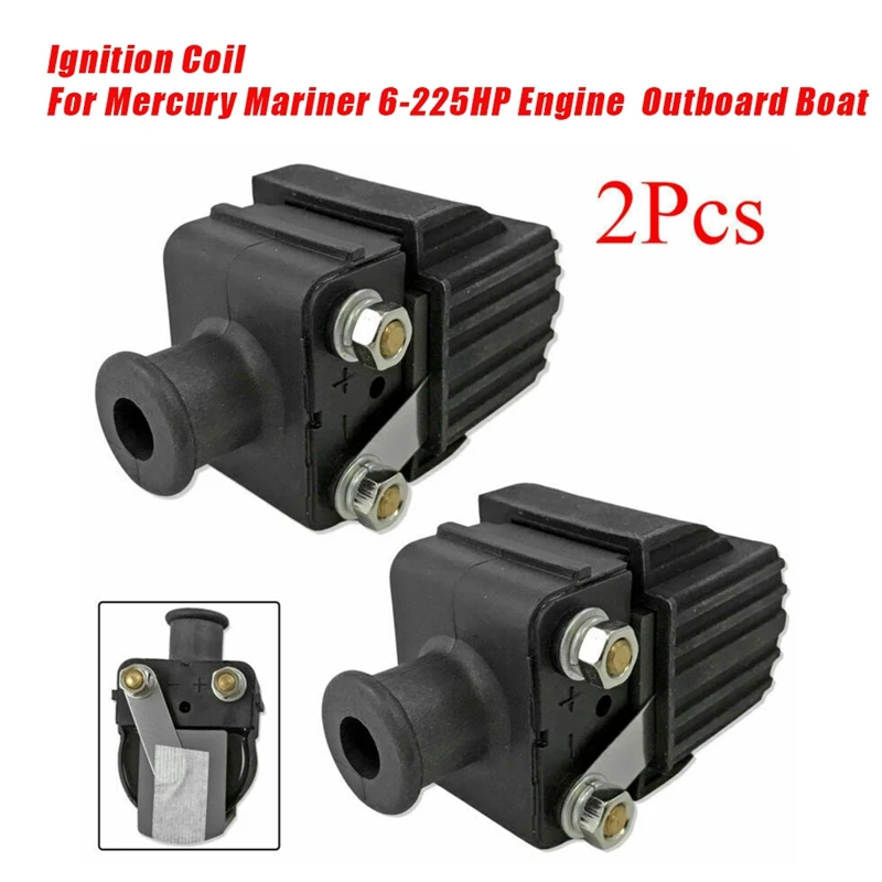 2Pcs Outboard Boat Ignition Coil 339-832757A For Mercury Mariner 6-225HP Engine 339-7370A13 339-835757A3 Sierra 18-5186 Part