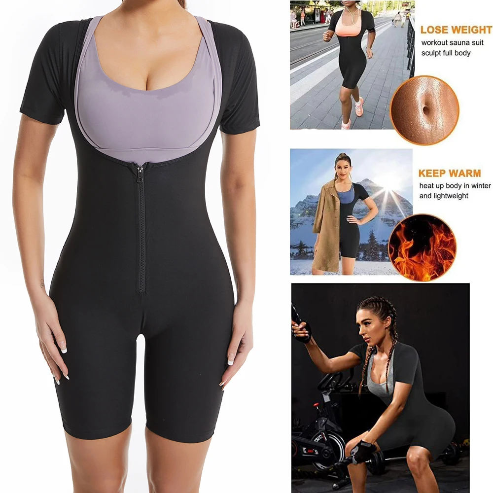 Women Sauna Suit for Weight Loss Full Body Sweat Suit Slimming Workout Waist Trainer Sauna Top