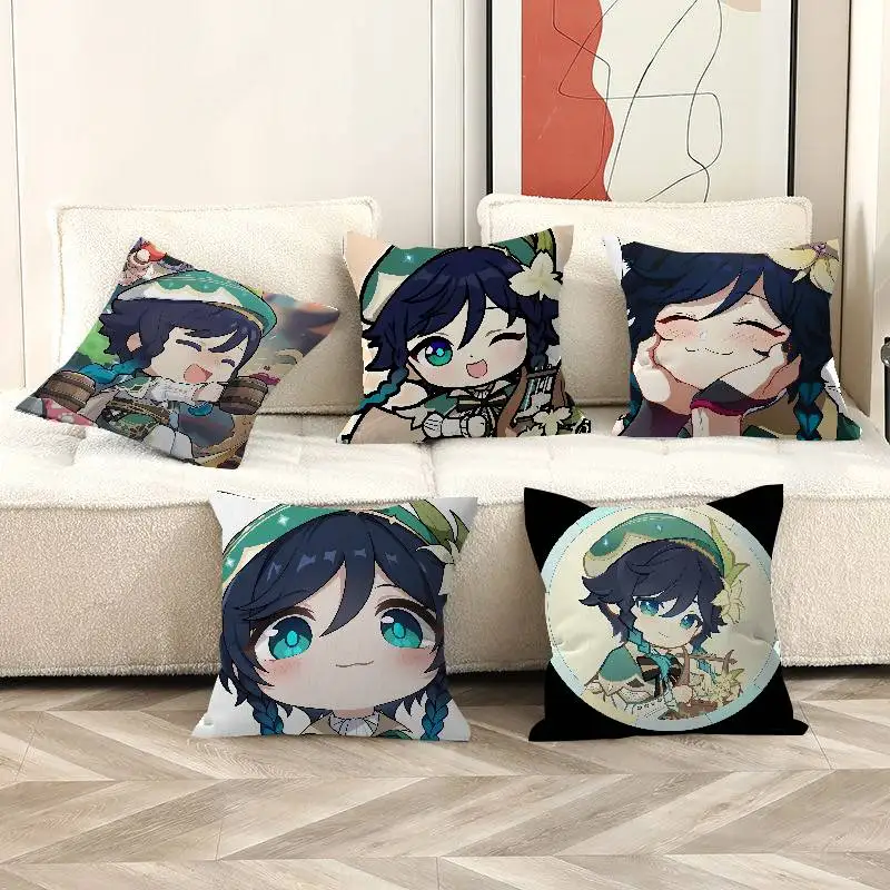 Venti Genshin Impact Cushion Cover Decorative Pillow Sofa Home Decor case pillow cases