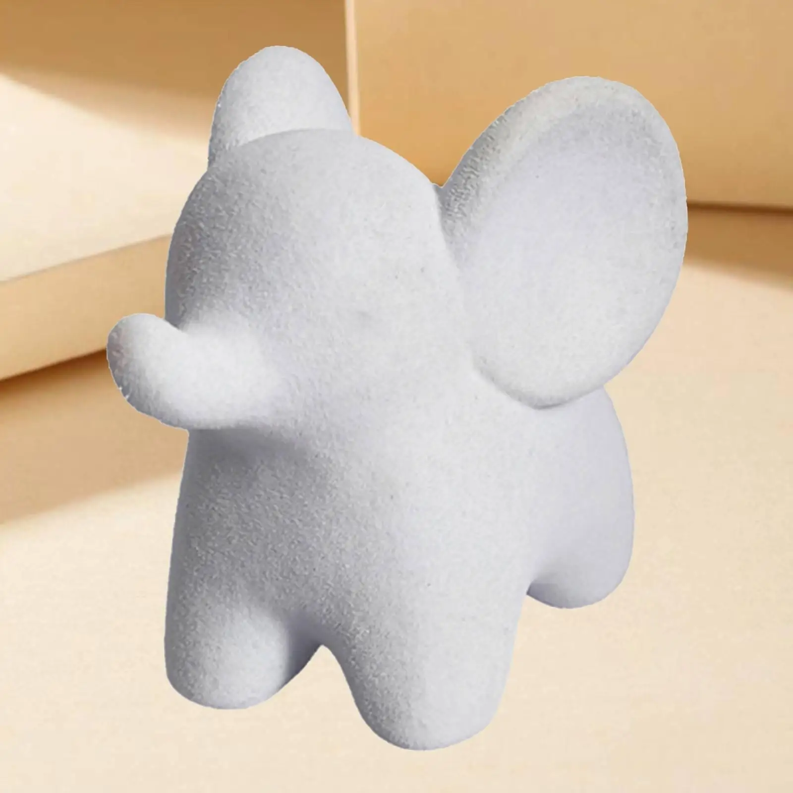 Resin Flocking Elephant Statue Desk Figure Home Decor Ornament Animal Sculpture for Companies Bedroom Studio Car Dashboard
