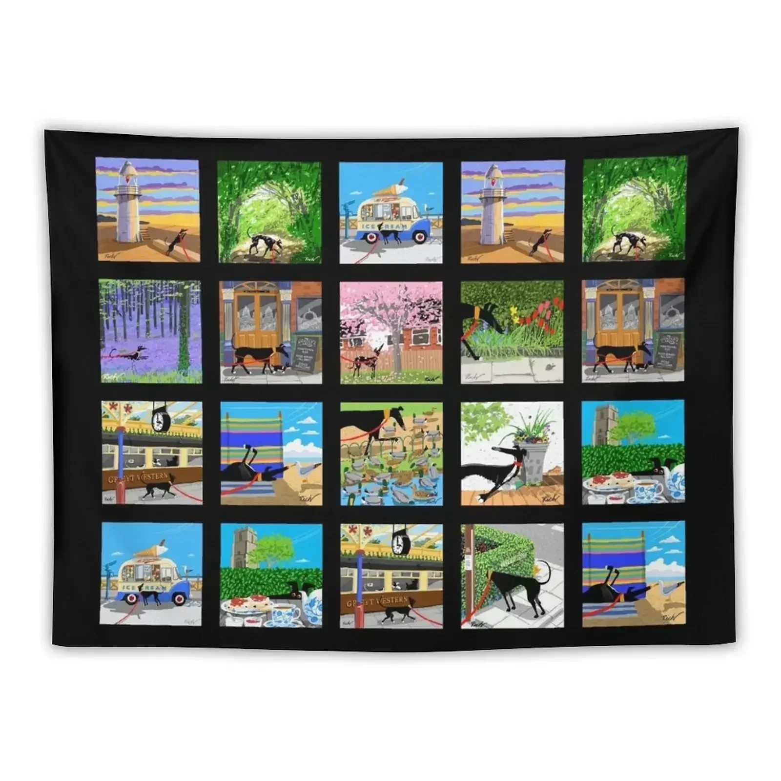

The Lockdown Doodles Set 1 Tapestry Cute Room Things Home Decoration Accessories Tapestry