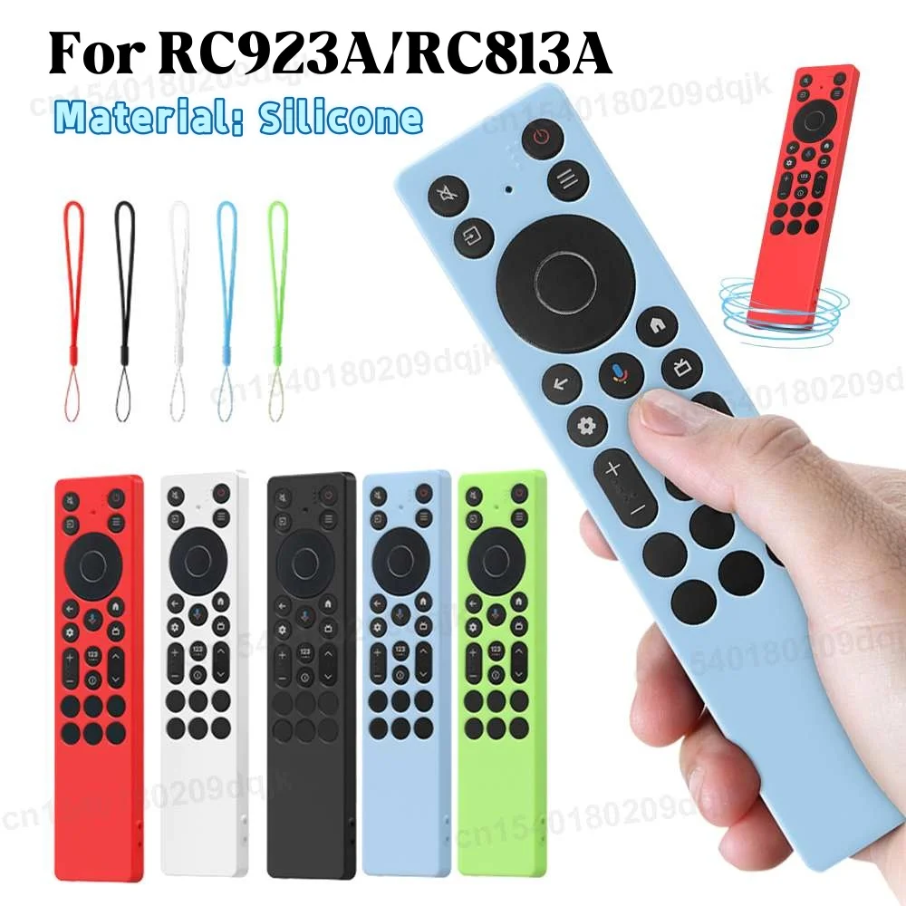 

Силиконовый чехол с ремешком, защитный чехол, противоскользящий чехол для пульта дистанционного управления телевизором для TCL RC813A RC923A, пульт дистанционного управления