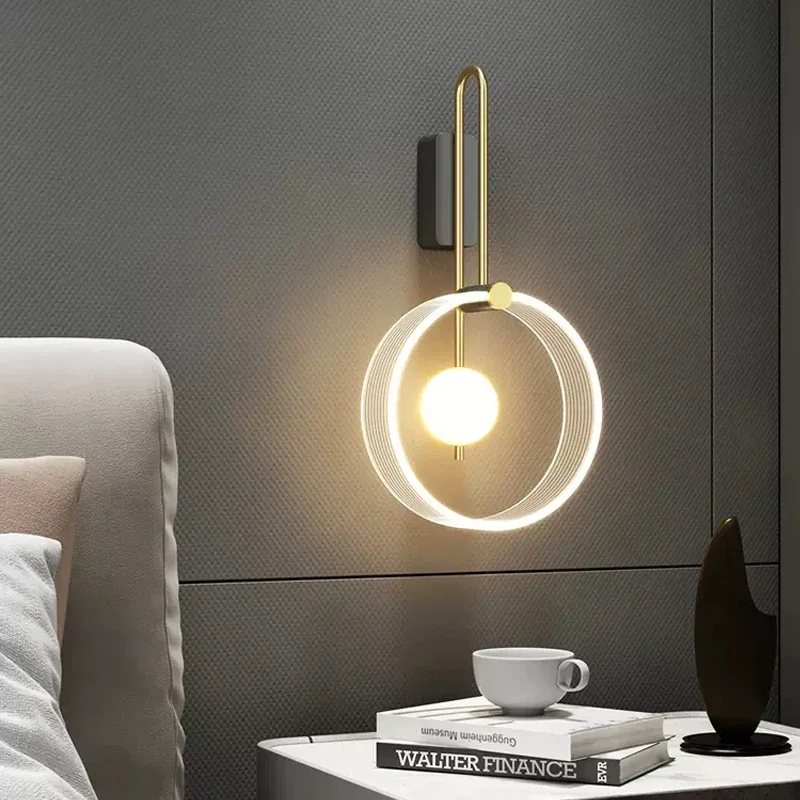 

Modern minimalist LED wall lamp Nordic luxury bedroom indoor living room bedside night light wall decor lighting fixtures