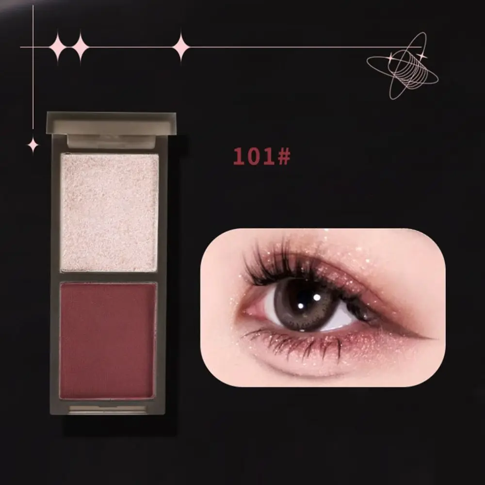 Mehrzweck-Langanhaltender Lidschatten, 2 Farben, rauchiges Make-up, Make-up-Palette, matt, schimmernd, wasserdicht, glitzernder Lidschatten für Damen