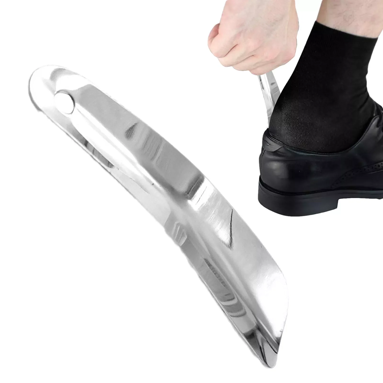 6.inch Long Handle Shoe Horn Stainless Steel Metal Shoes Remover Shoehorn