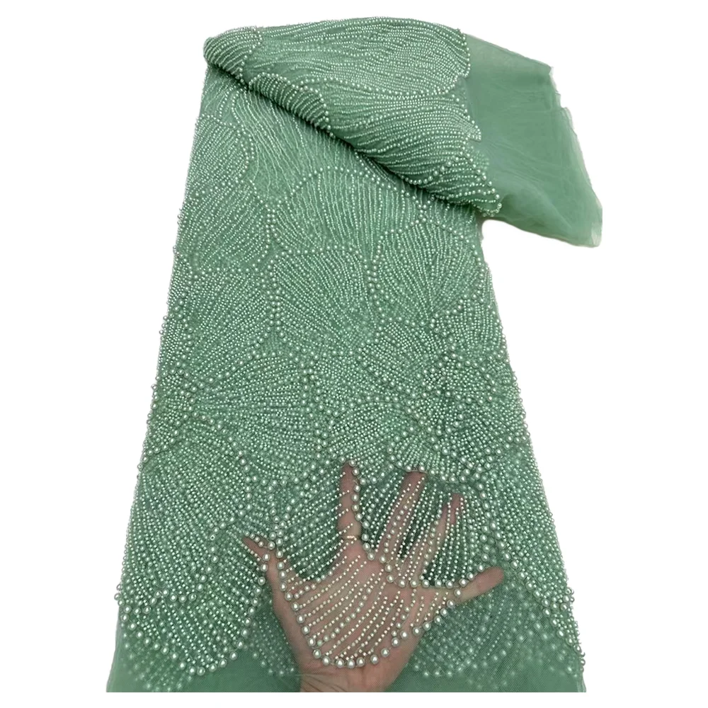 Luxo frisado renda com lantejoulas estilo africano renda bordada de alta qualidade para vestido de casamento feminino 3d flores tecido de renda frisada