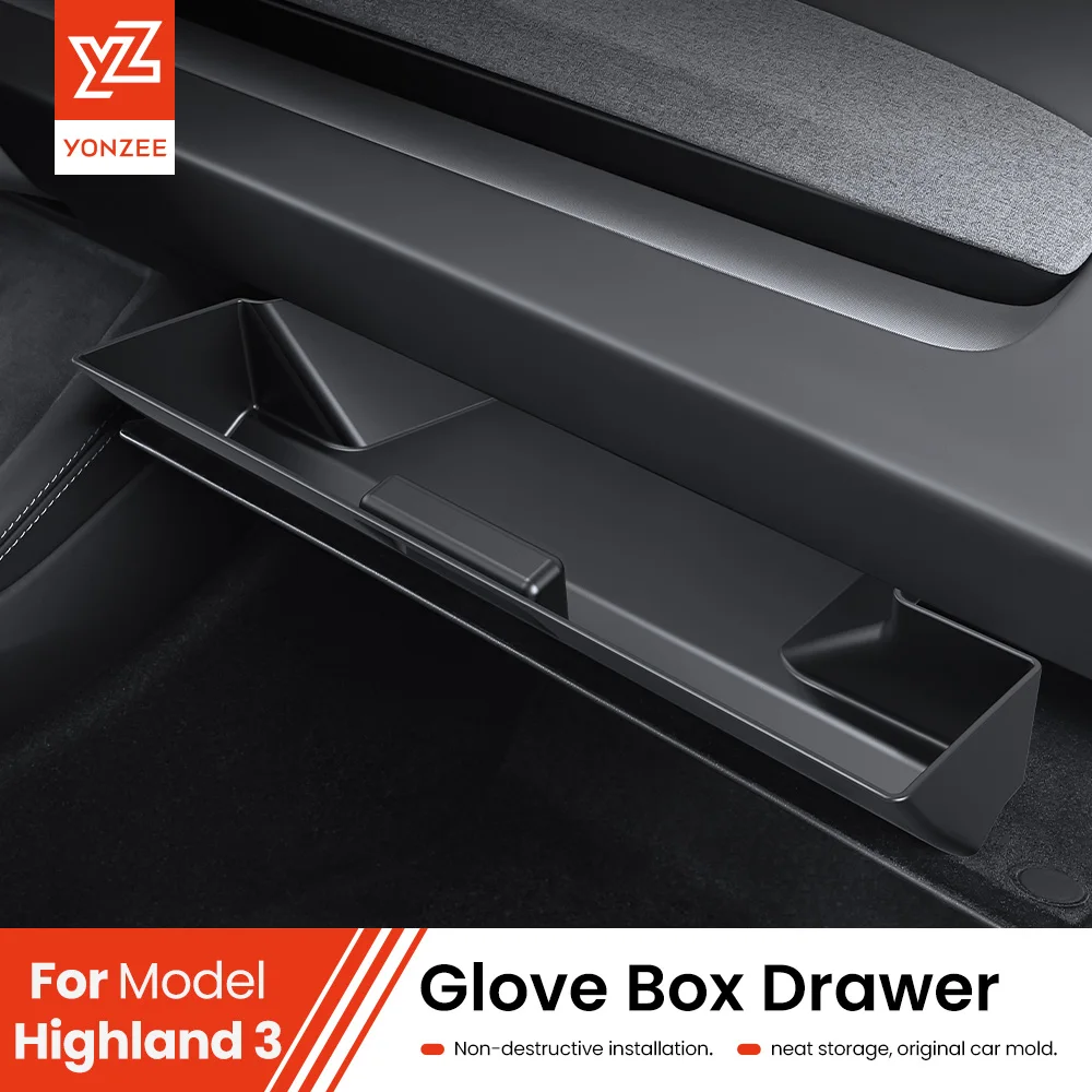 YZ For Tesla Model 3 Highland Central Control Glove Box Storage Box Tesla  Molde 3 Car Storage Box Interior Interior Accessories