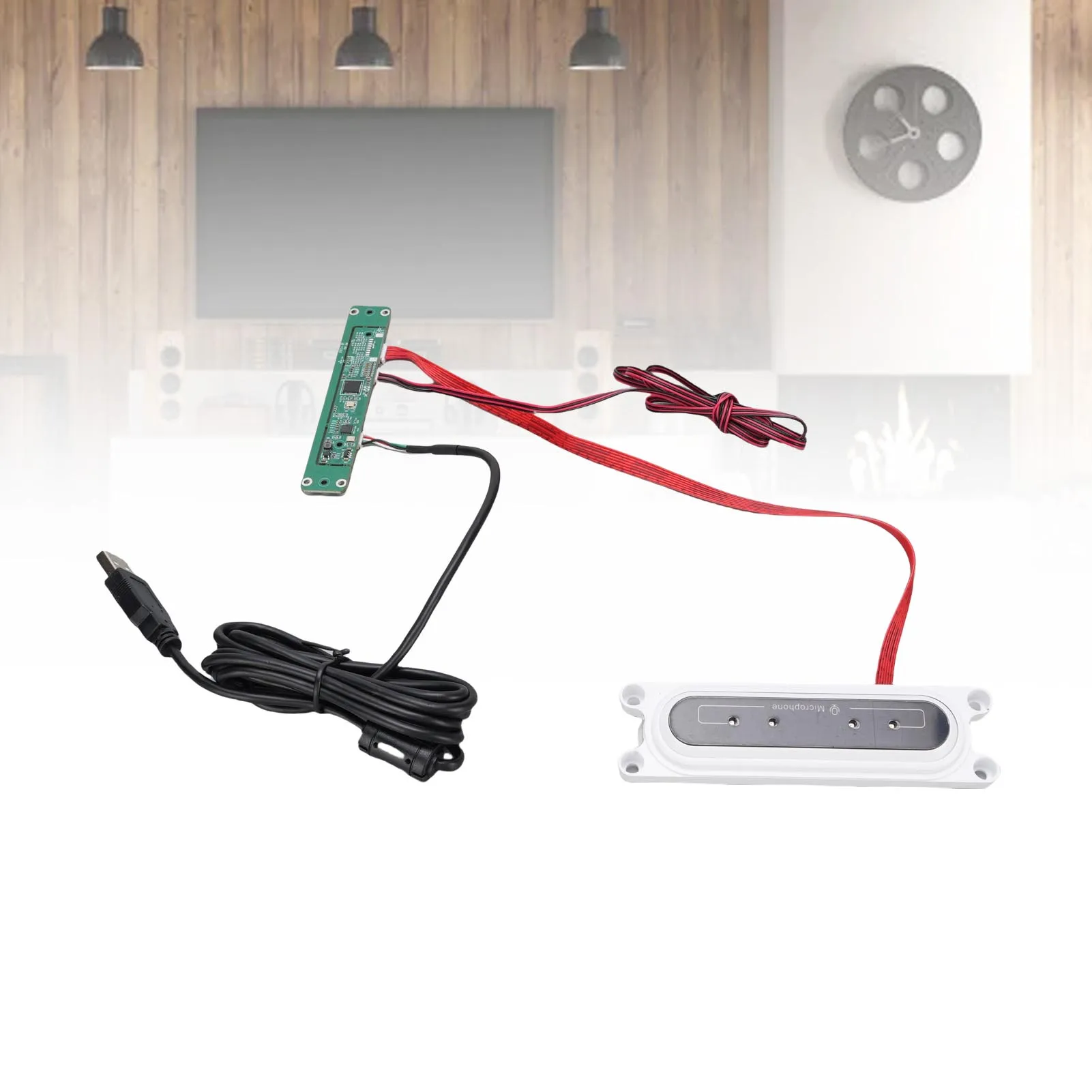 جزءا لا يتجزأ من 4 صفائف ميكروفون متعدد الاتجاهات قابل للتعديل قوس آلة التعرف على الكلام الأبيض جزءا لا يتجزأ من ميكروفون متعدد الاتجاهات