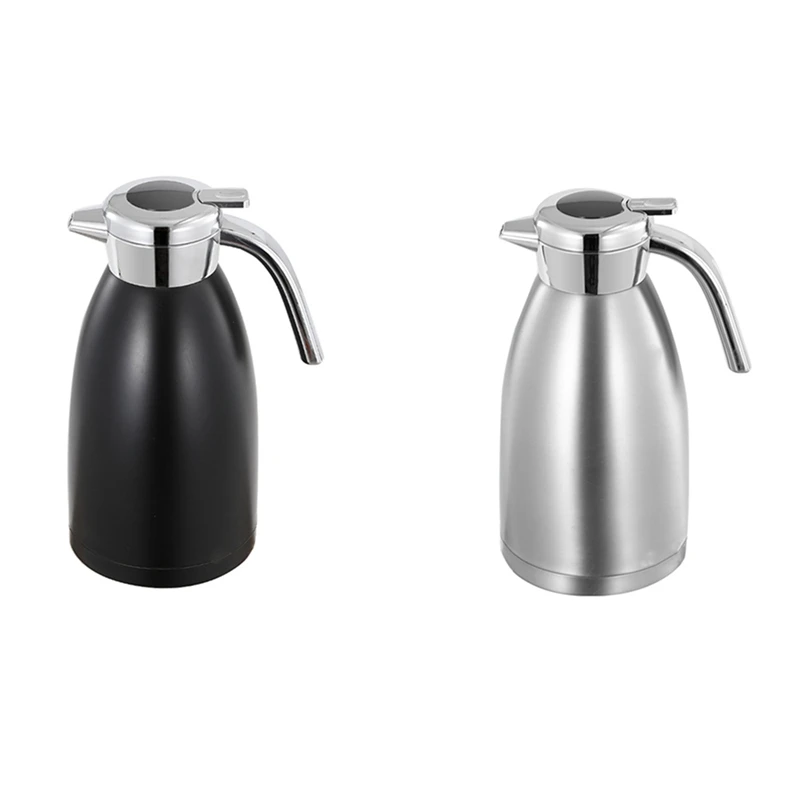 2.2L Large Capacity Stainless Steel Carafe Home Coffee Kettle Kitchen Tea Pot Pitchers Display Temperature Bottle