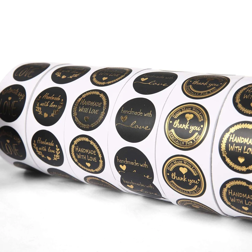 

500 Pcs Seal Sticker Roll Scrapbooking Party Small Label Stickers Sealing for Packing Bag