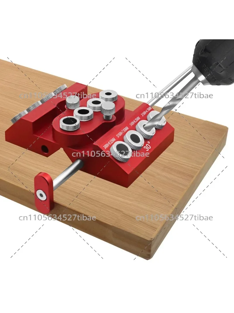 

Adjustable Wood Drilling Locator Multi Angle 30 45 90 Degree Hole Punch Guide with Extended Positioning Woodworking Tool