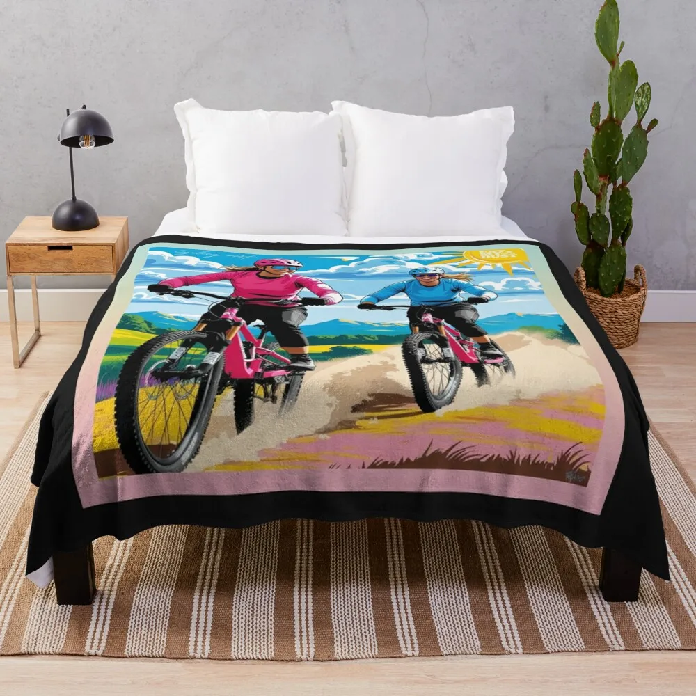 Cycling Art - MTB, Cracking Trails - Eat My Dust Throw Blanket cosplay anime warm for winter Blankets