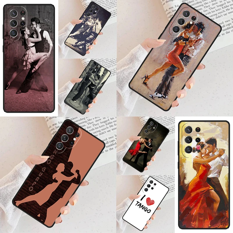 Latin Tango Dancing Dance Phone Case For Samsung Galaxy S24 S23 S22 S21 Ultra S10 Note 10 Pro S20 Plus FE S9 S8 Cover