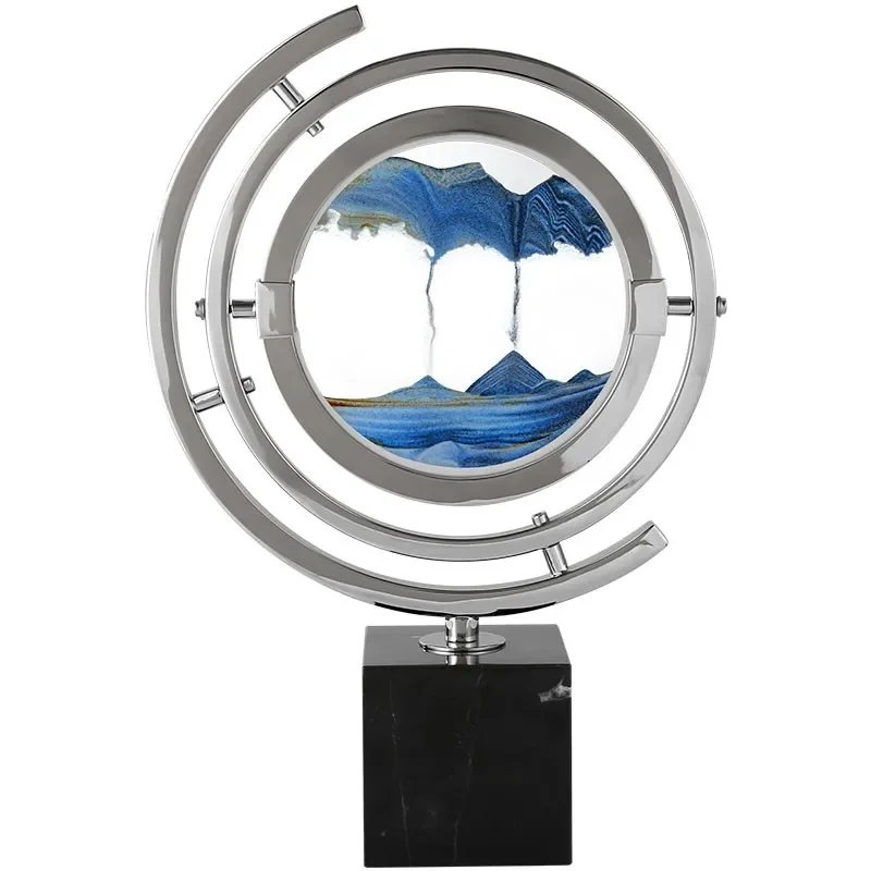 Light luxury quicksand paintings, hourglass ornaments, modern creative office,  living room wine cabinet desktop decorations