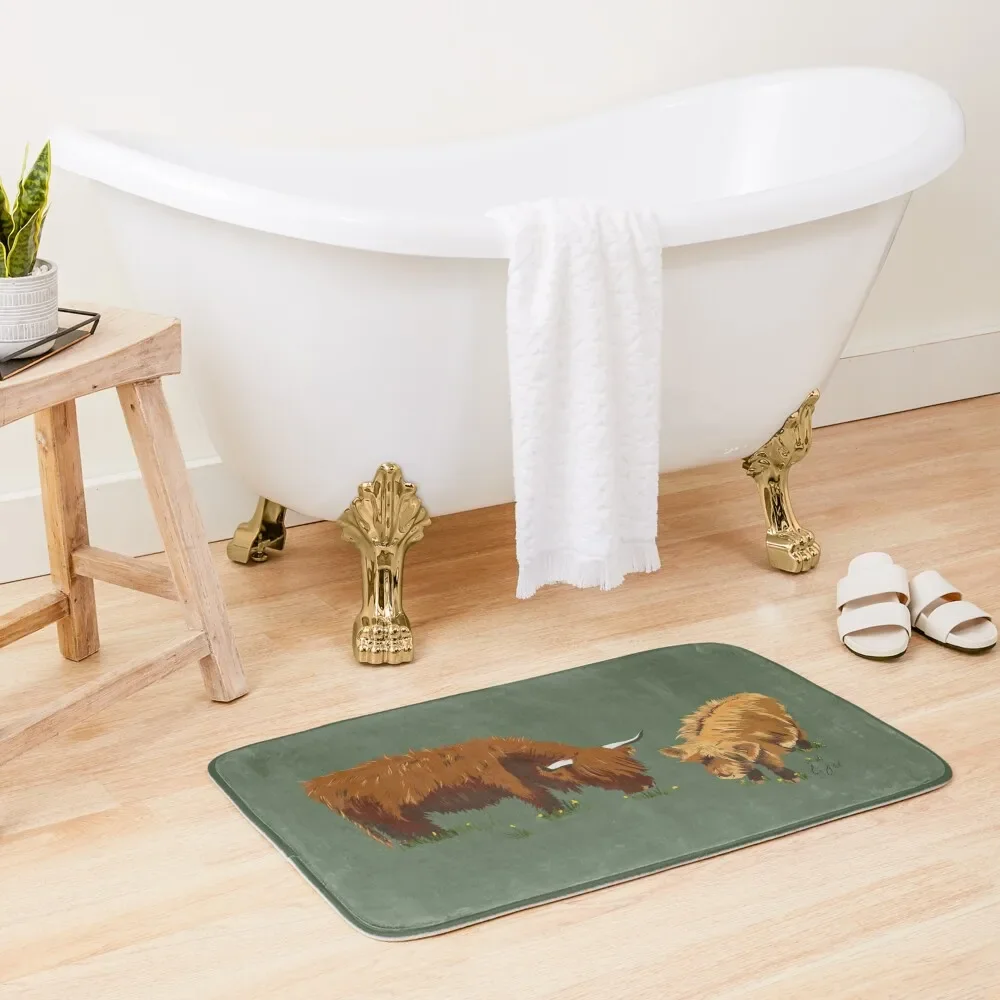 

Highland Cow's Bath Mat Sets Of Bathroom Accessories Bathroom Gadgets Mat
