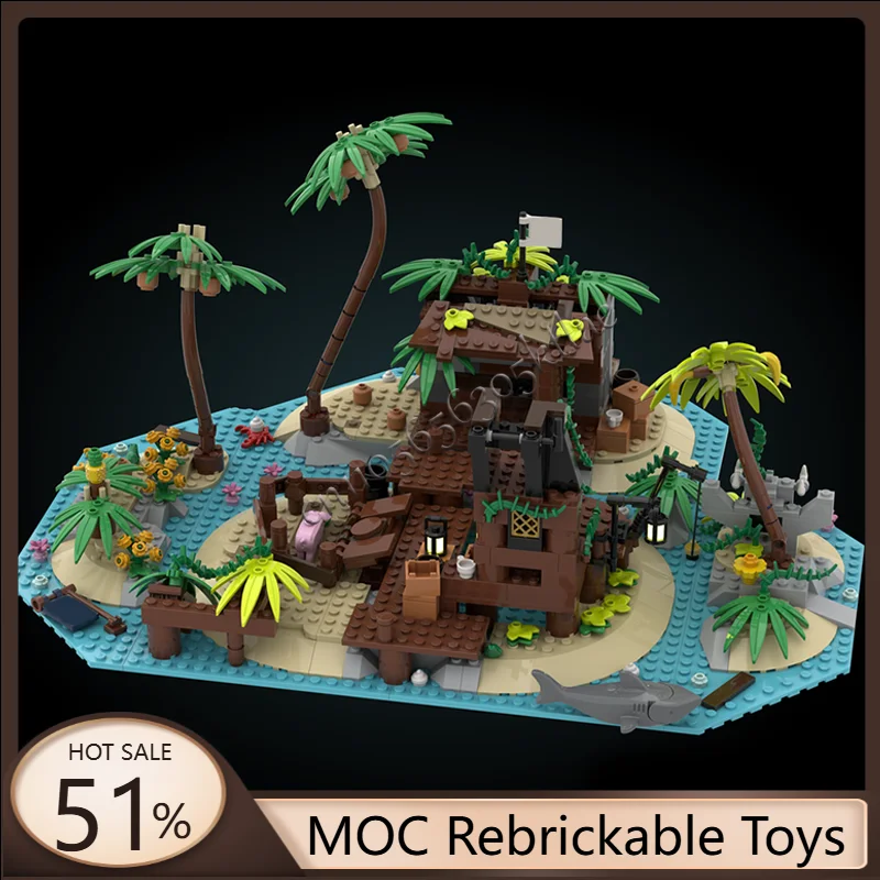 

Лидер продаж, 736 шт., MOC, средневековые острова Барракуда, модель залива, строительный блок, ретро архитектурный дисплей, игрушки для детей, подарки на день рождения