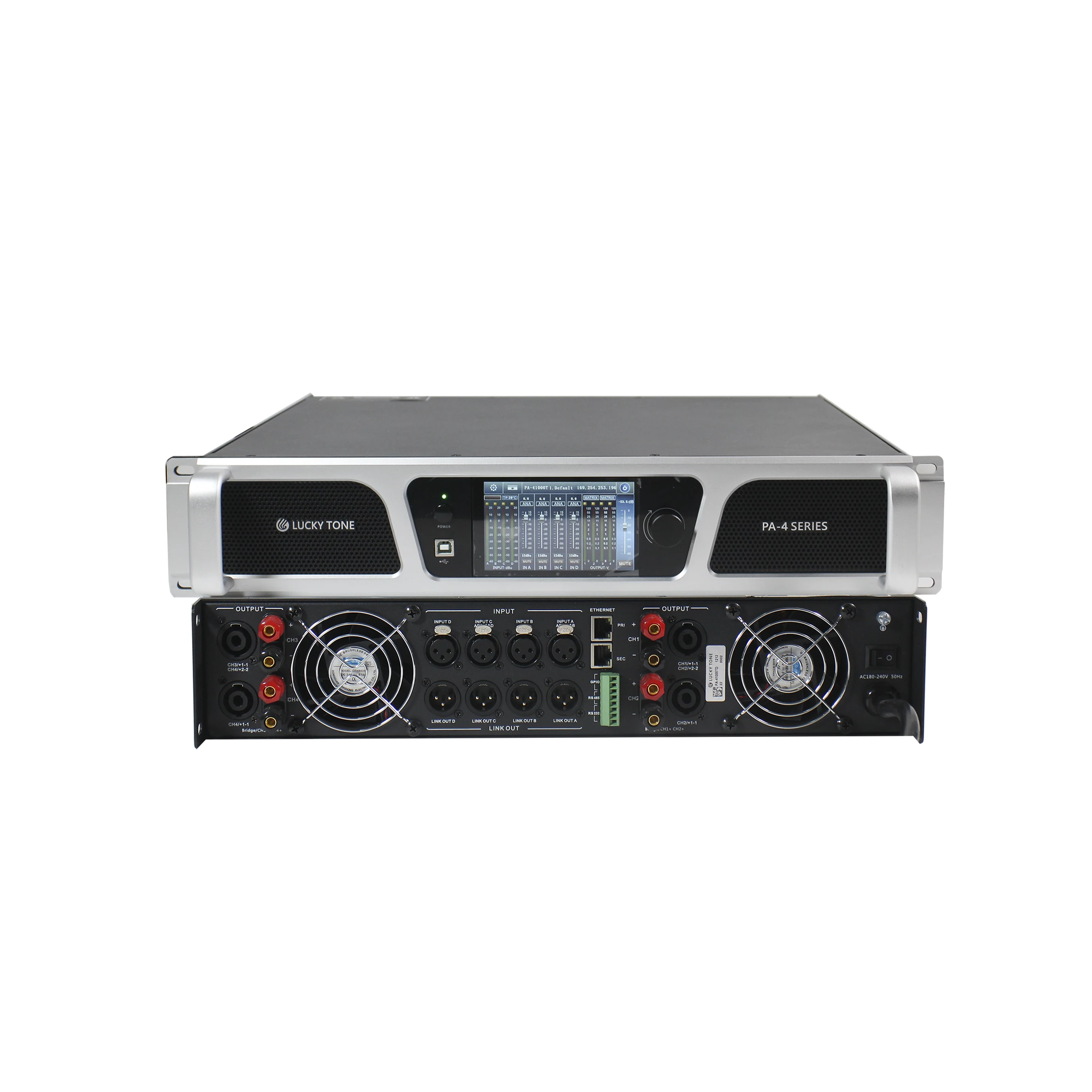 

4.3 Inch Touch Screen Digital 4 Channel 800W Power Amplifier With DSP Control Software