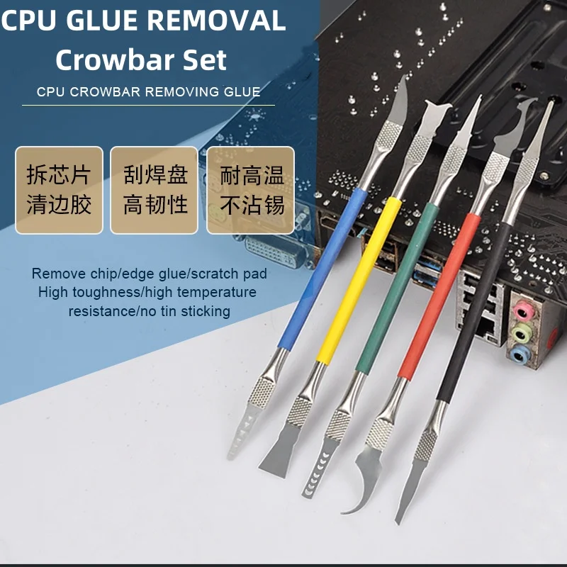 10 IN 1 Double-headed CPU Glue Remove Crowbar Set Multi-function Prying Knife for Phone PCB Board Repair Rework Thin Balde Tool