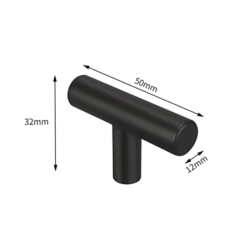 1Pc Black Handles For Cabinet And Drawer Stainless Steel Wardrobe Handles Kitchen Cabinet Pulls Drawer Knobs