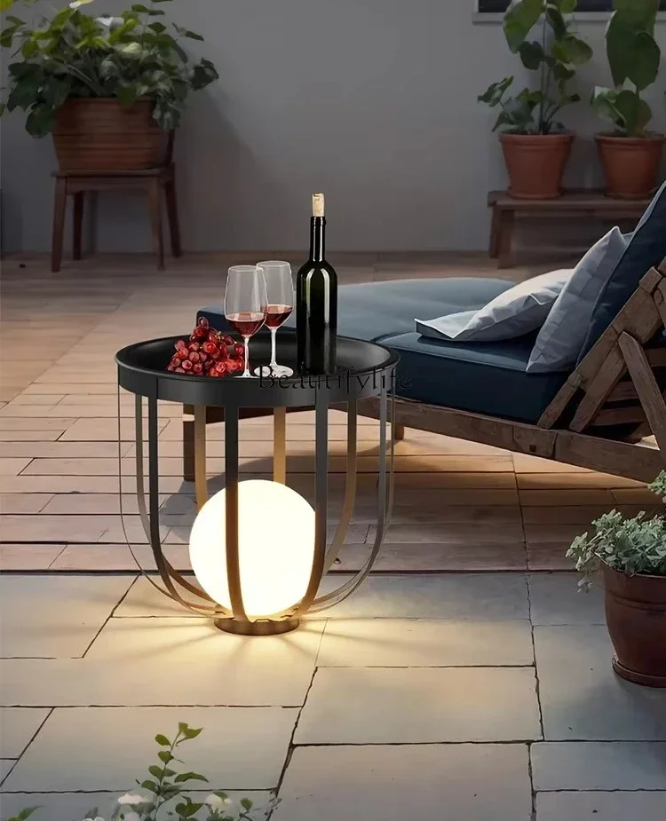 

LJY*Solar outdoor courtyard lawn waterproof garden atmosphere floor ornament outdoor flower stand