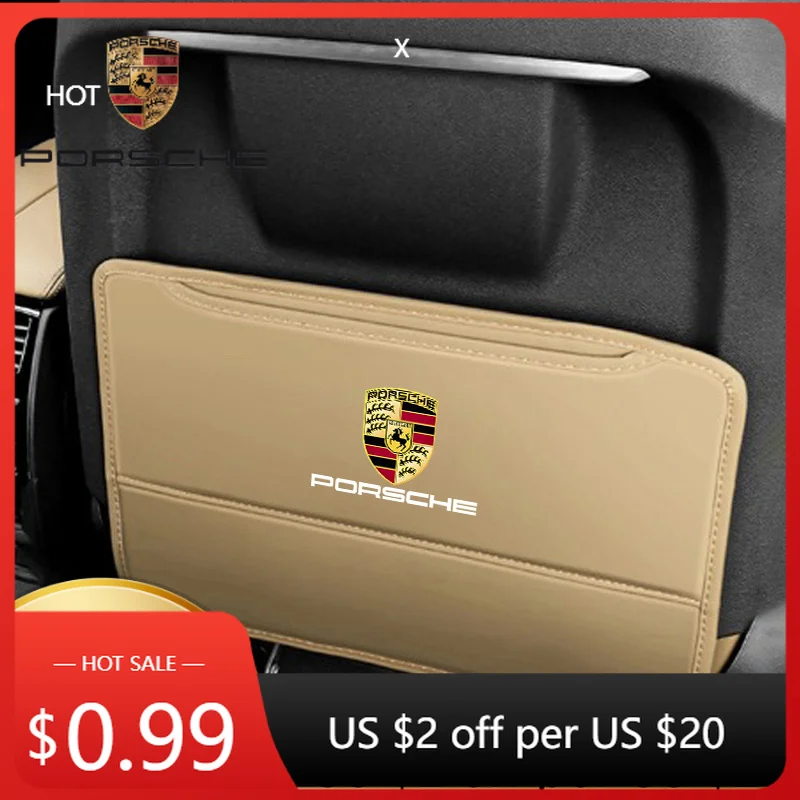 

Car Sticker For Porsche Car Seat Back Protection Mat Prevent Dirty Anti Kick Pads For Porsche Cayenne Panamera Macan 911 718 928