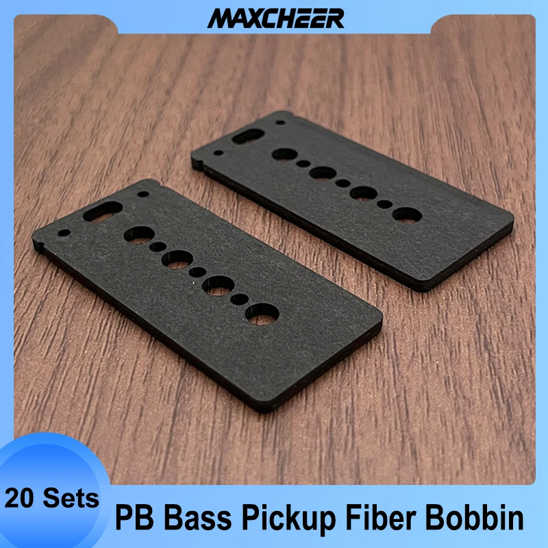 20Sets of PB Bass Fiber Bobbin Pickup DIY Parts for Precision Bass Pickup Black
