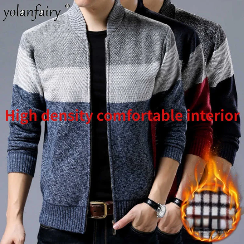 

Jackets for Men Clothes Autumn Winter New Men's Korean Slim Casual Fashion Outerwear Plush Thick Warm Wear