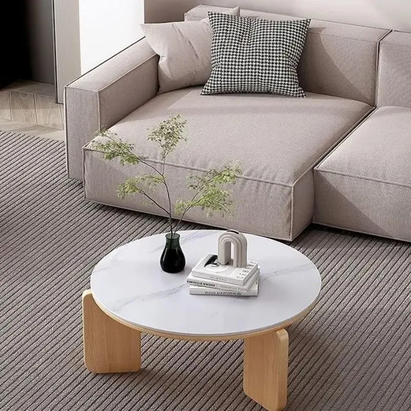 Light Luxury Solid Wood Slate Black Coffee Table  Simple Modern Small Apartment Home Nordic  Living Room Sofa Combination.