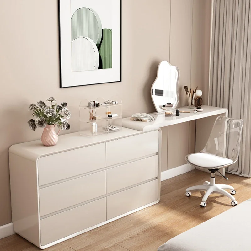 White Minimalist Dressing Table Bedroom Modern Cheap Drawer Dressing Table European Girls Comoda Pra Quarto Bedroom Furniture