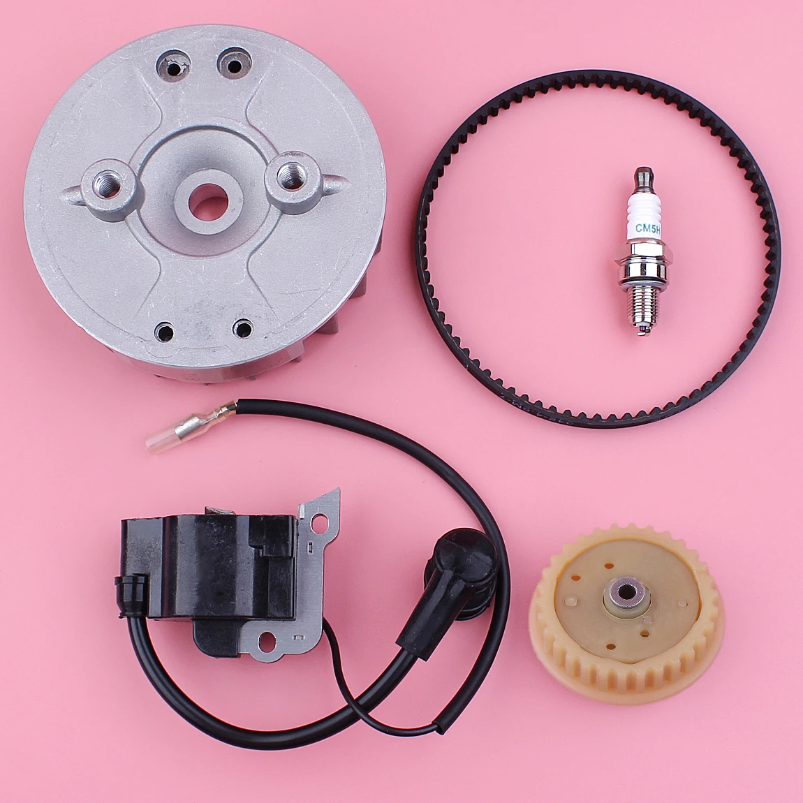 Flywheel Ignition Coil Camshaft Pulley Gear Timing Belt Kit For Honda GX35 GX 35 4 Stroke Small Engine Motor Spare Part