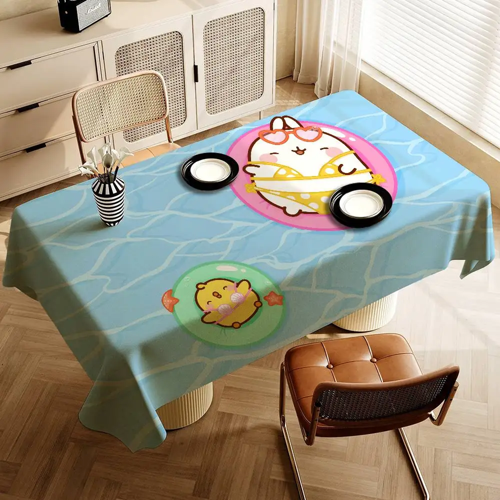 Character Molang Table Cloth Rectangular Stain Tablecloth Oilcloth Mantel Mesa Impermeable Tablecloth Decoration