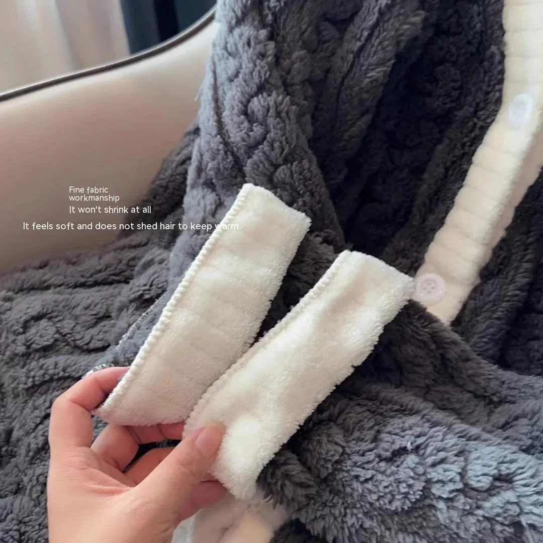 2PCS/Set Women Thickened Warm Fall Winter Pajamas Long-Sleeved Solid Flannel Striped Homewear Nursing Loungewear Ladies Clothes