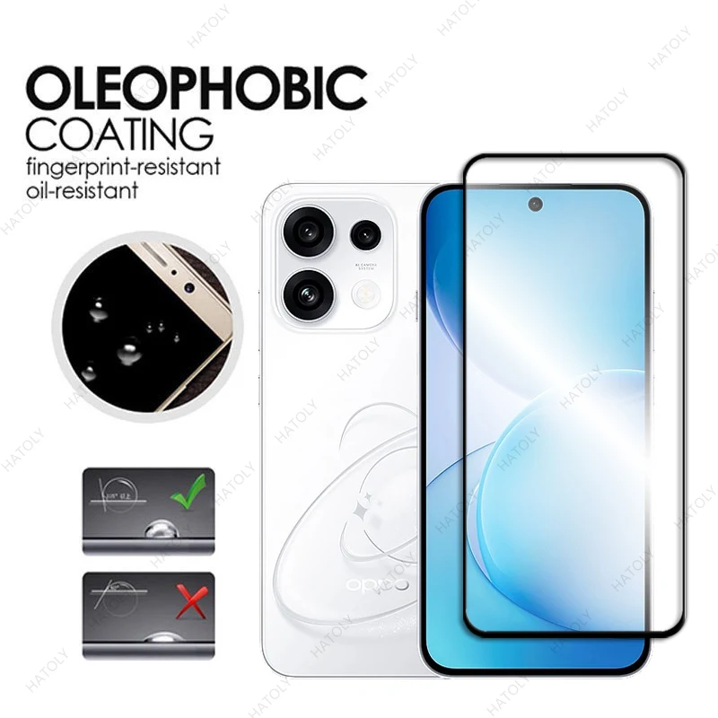 Black Edge Protective Film For Oppo Reno16 FS Glass Screen Protector For Oppo Reno16c 5G Camera Lens Protector For Reno16 FS 5G
