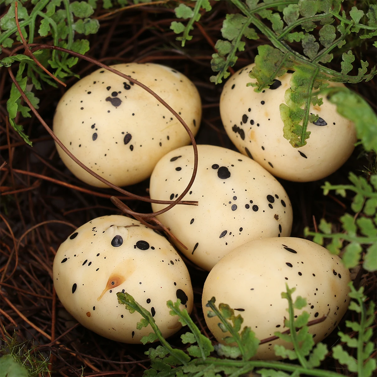 

5pcs 1 Set Bird Ornament Vine Rattan Nest Decor Creative Home Garden Decoration Simulation Eggs Balcony Patio Party Bird Nest