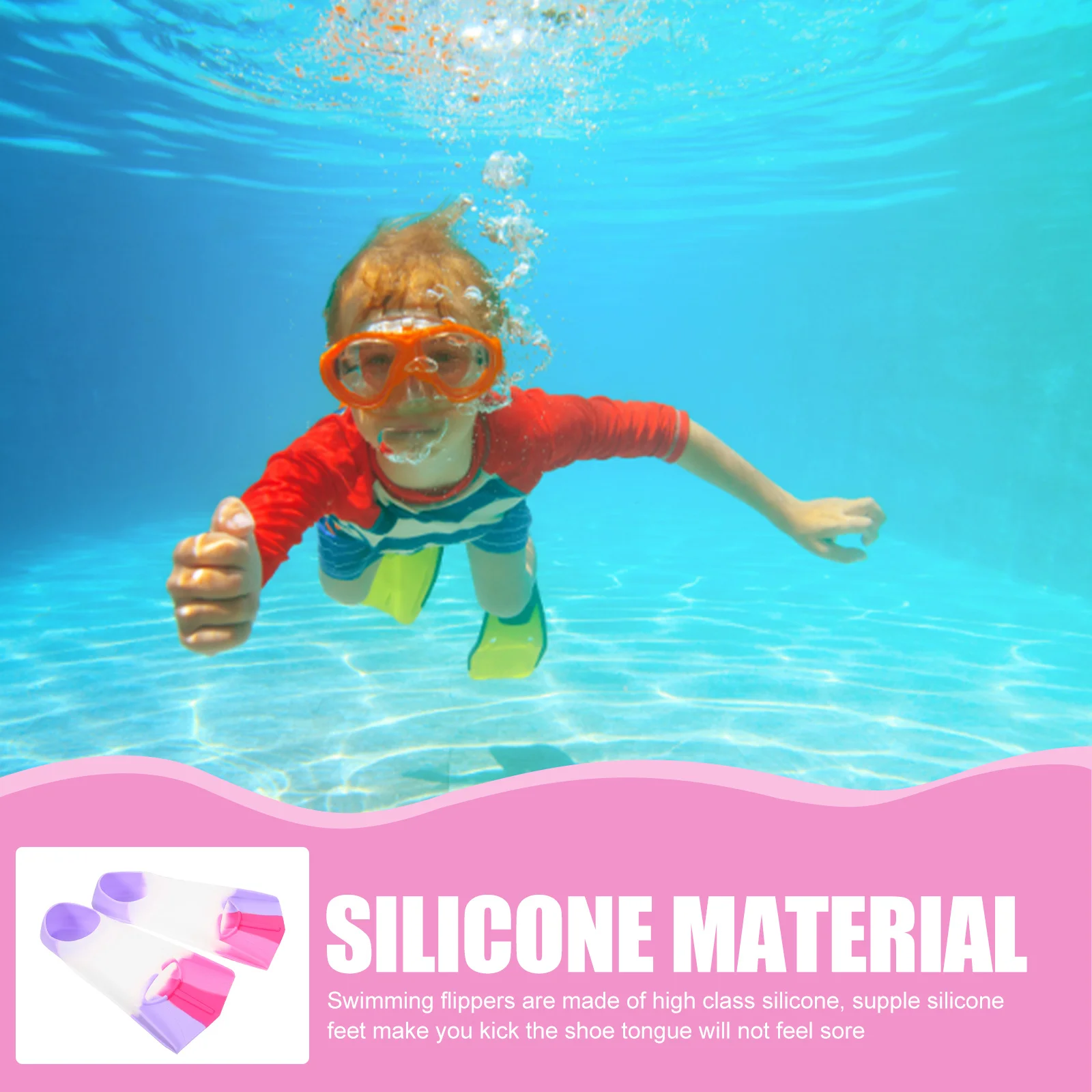 1 قطعة 1 زوج سيليكون كعب مفتوح الزعانف للغطس السباحة التدريب الغوص مروحة شكل زعانف شفرة قصيرة #6