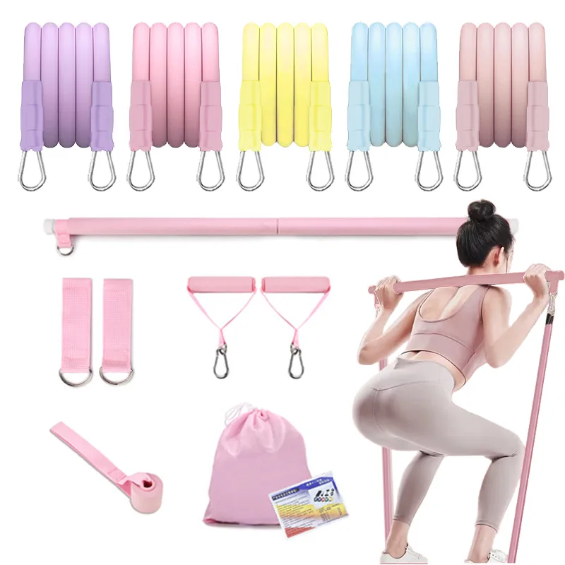 11 Pcs Resistance Band Set Macaron Color Pilates Training Pull up Resistance Bands Strength Exercise Toolspromote sales