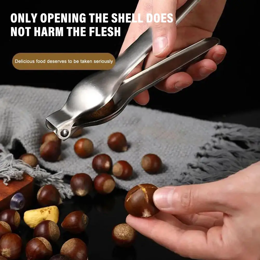 2-in-1 Steel Nut Cracker & Shell Remover Pliers, Quick Clip Walnut Opener for Chestnuts & Pecans, Heavy-Duty Kitchen Tool.