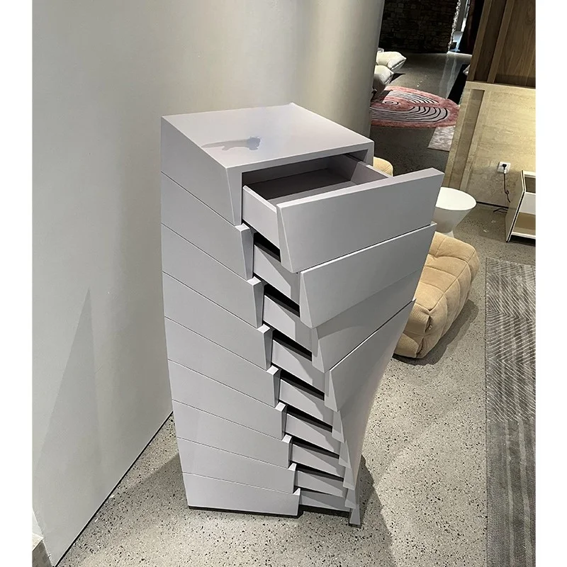 Modern white solid sideboard living room buffer rail drawer locker hotel furniture configuration