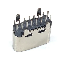 10pc Type C 16Pin Socket Connector USB 3.1 Vertical Plug-in Board Female Placement DIP For PCB Design DIY High Current Charging