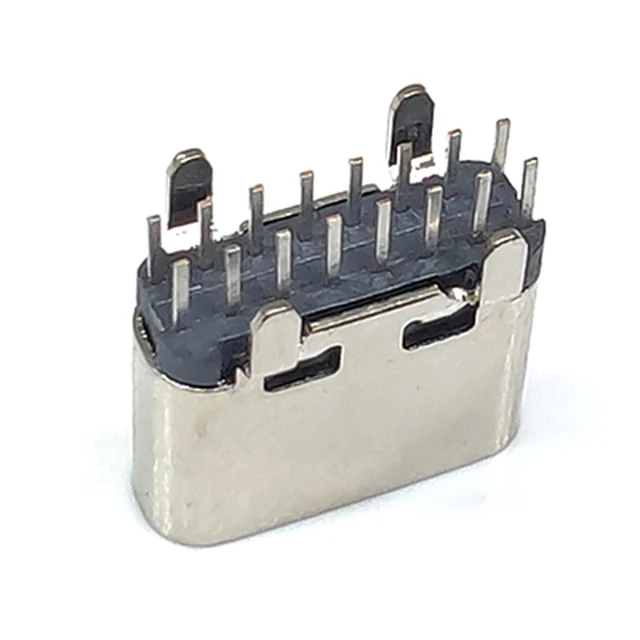10szt Typ C 16-pinowe złącze wtykowe USB 3.1 Pionowe złącze wtykowe Rozmieszczenie żeńskie DIP Do projektowania PCB DIY Ładowanie wysokoprądowe